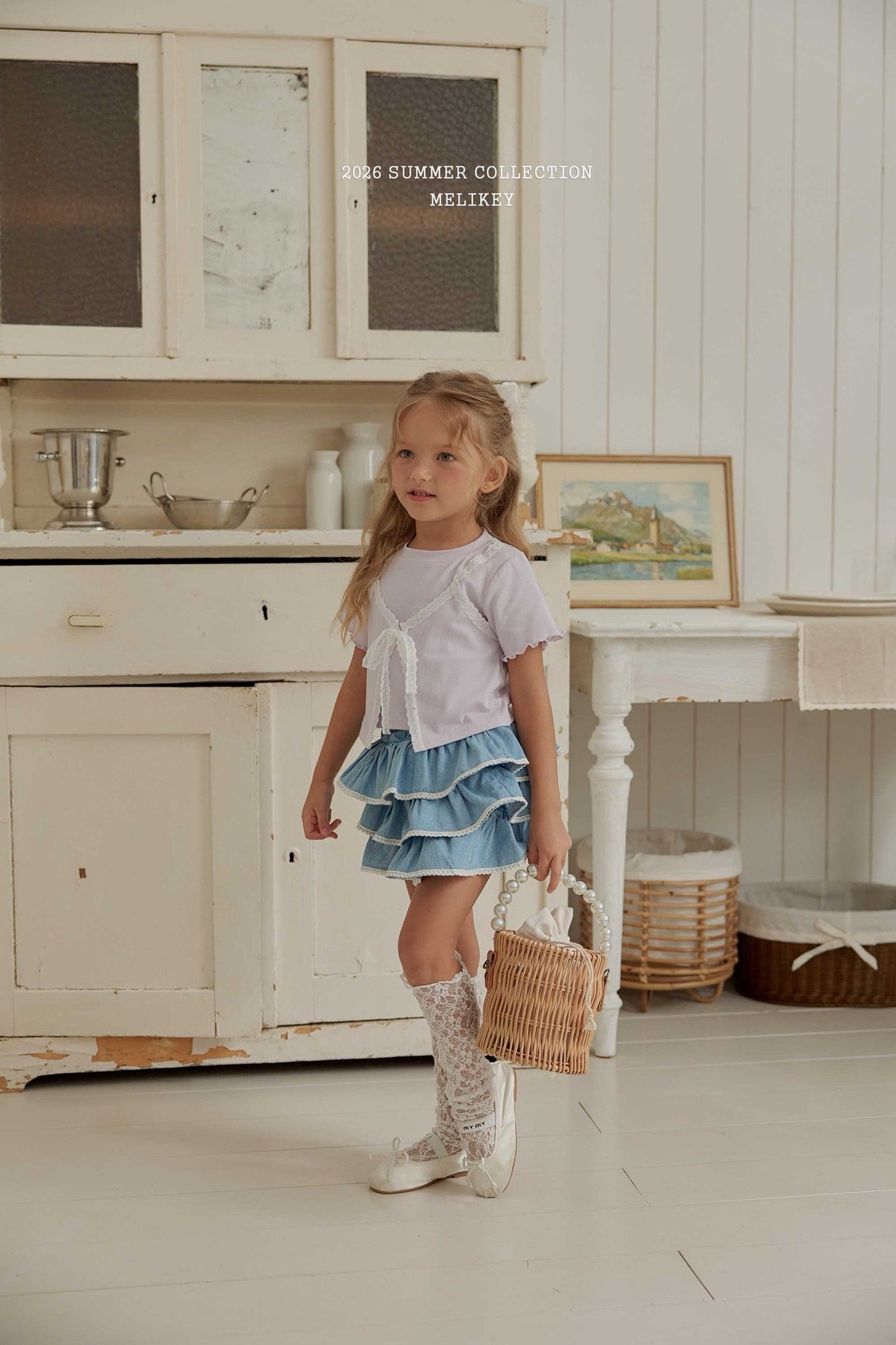 melikey lace denim cancan skirt (~80-140cm)