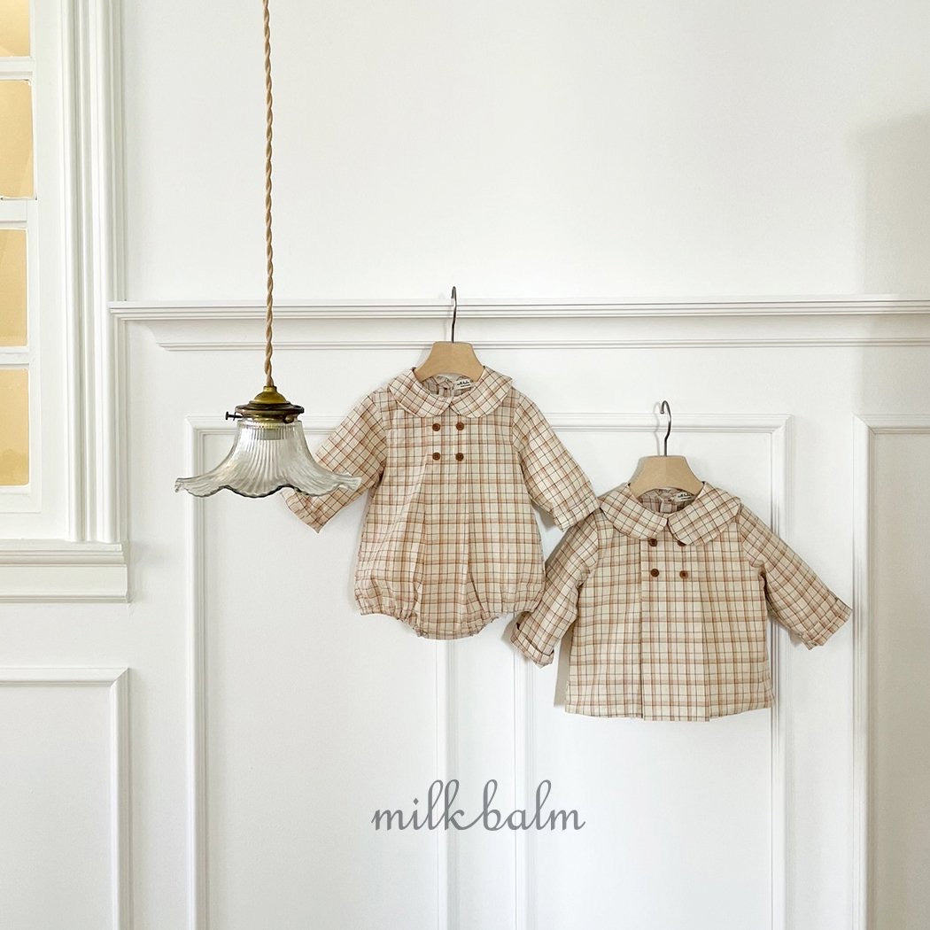 milkbalm oliver check shirt (75-125cm)