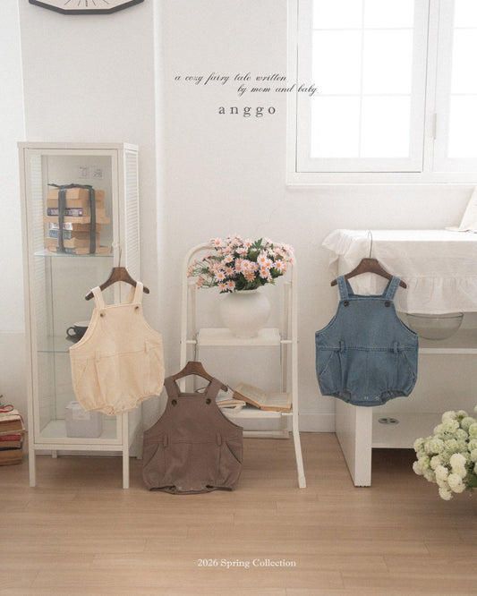 anggo pine overall romper (3-12m)