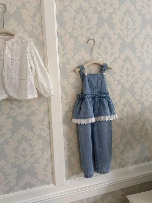 aiai lovely heart denim overalls (95-140cm)