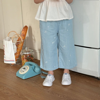 ninibello ribbon sugar denim pants (80-130cm)
