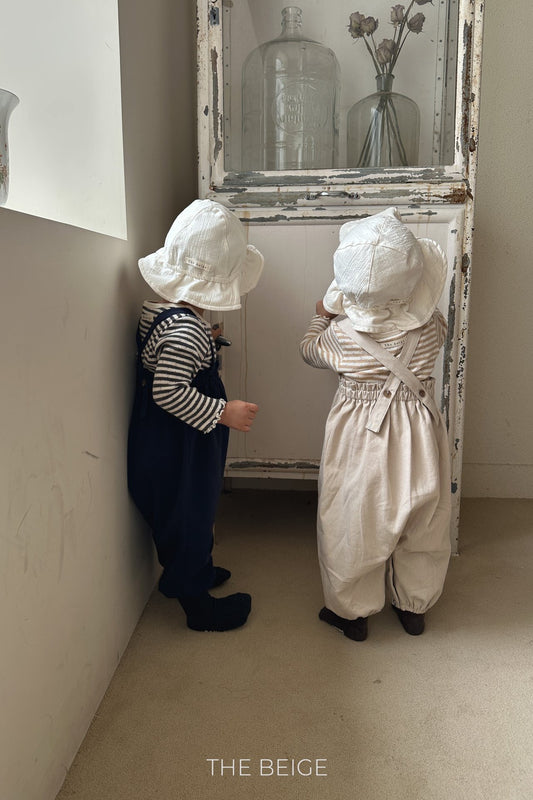 the beige loom suspender suit (6-18m)