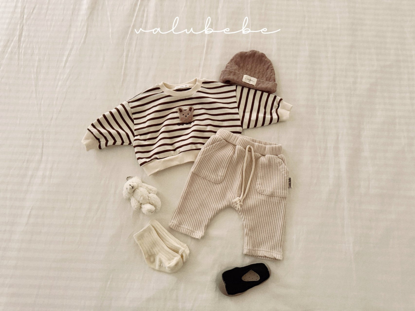 valubebe wide waffle baggy pants (6-18m)