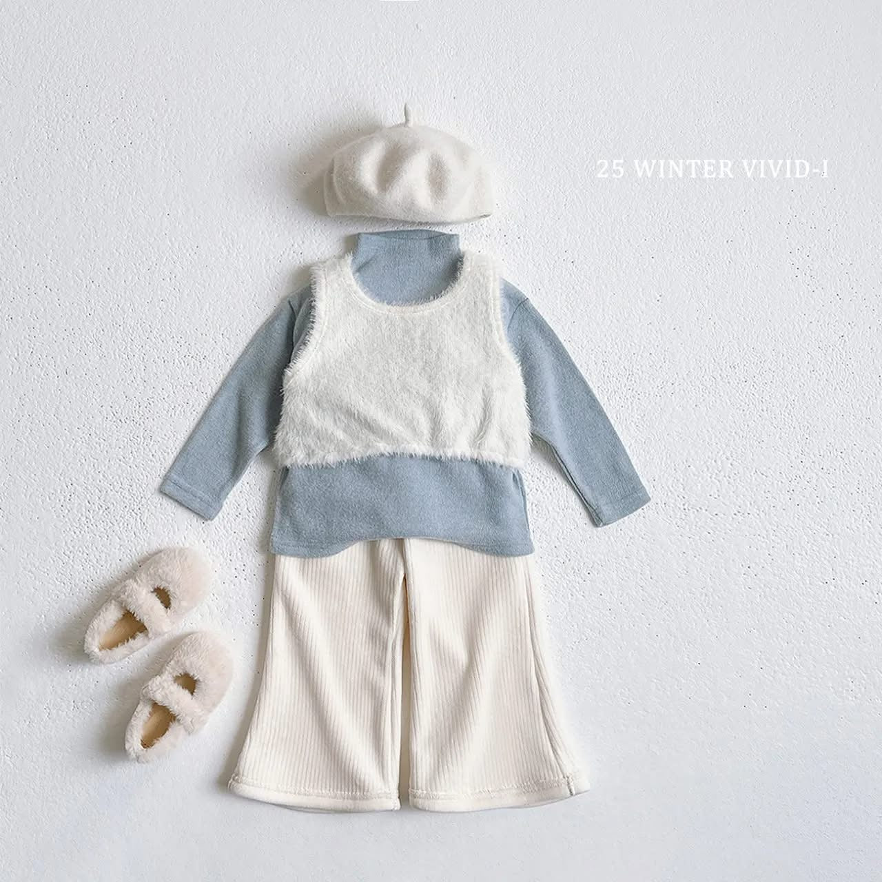 Vivid 絨面光澤羅紋喇叭褲 (75-135cm)