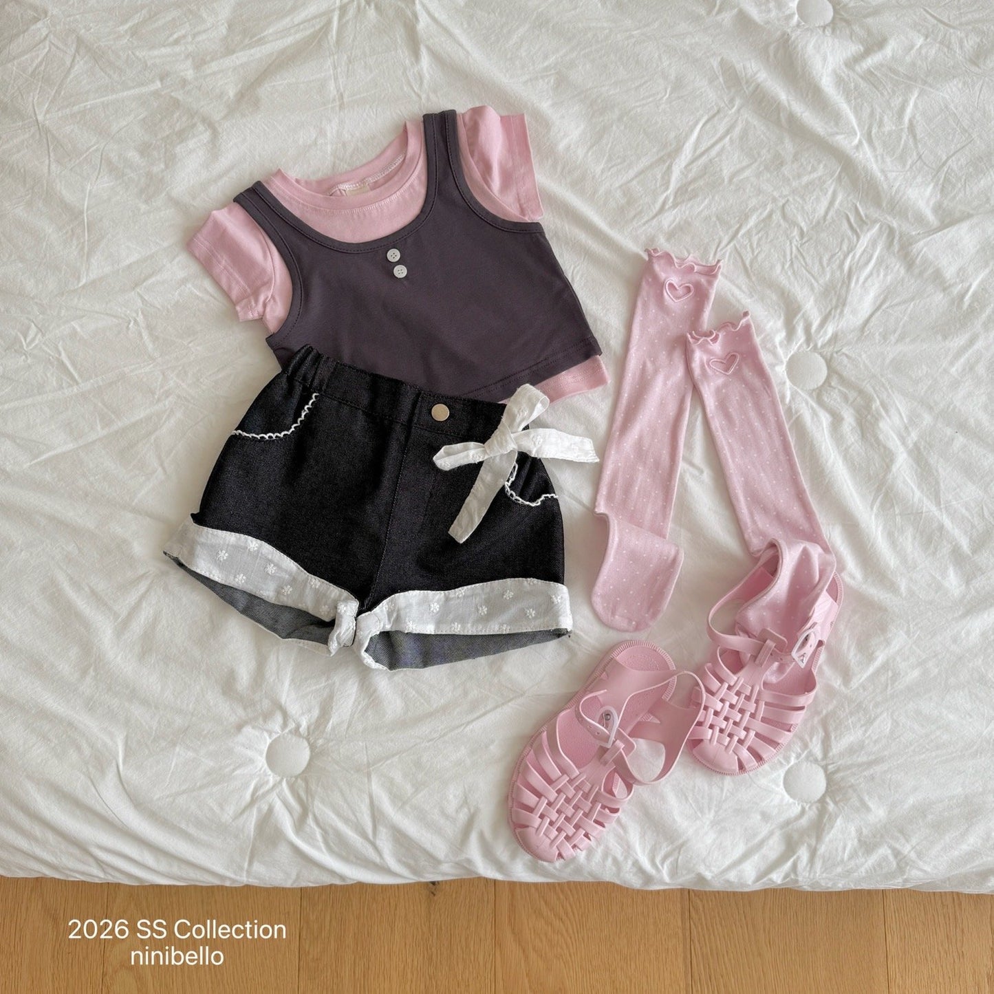 ninibello daily sleeveless layered tee (80-130cm)