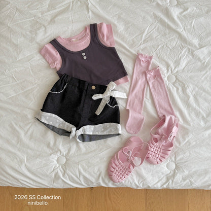 ninibello daily sleeveless layered tee (80-130cm)