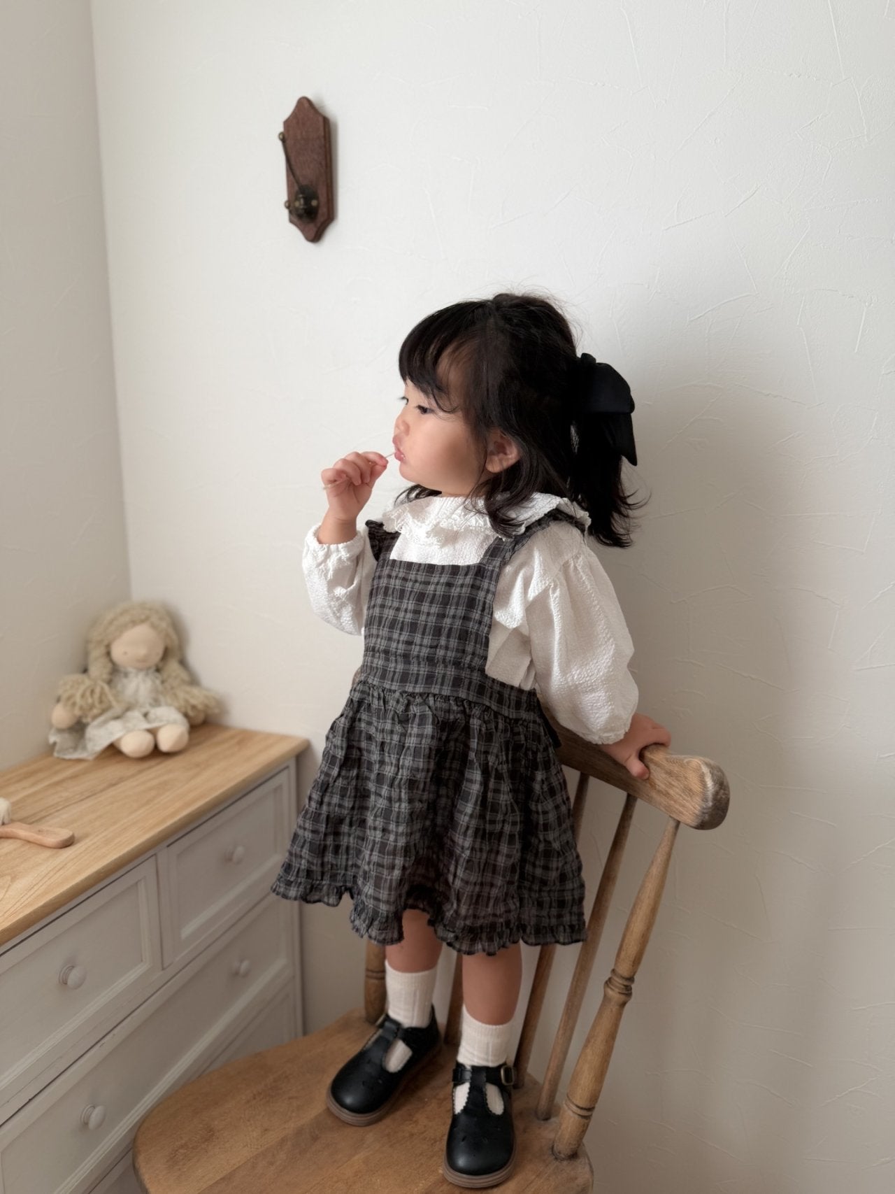 mimi market check frill suspender ops (75-90cm)