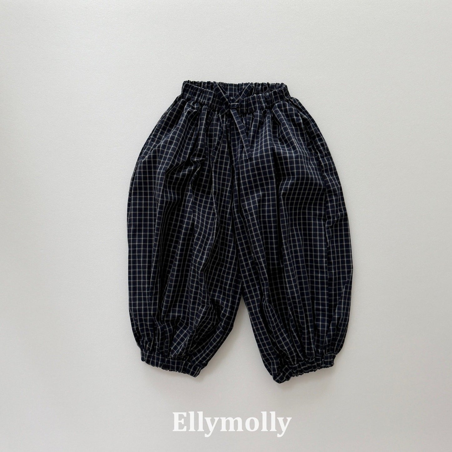 ELLYMOLLY autumn grid balloon pants (90-145cm)