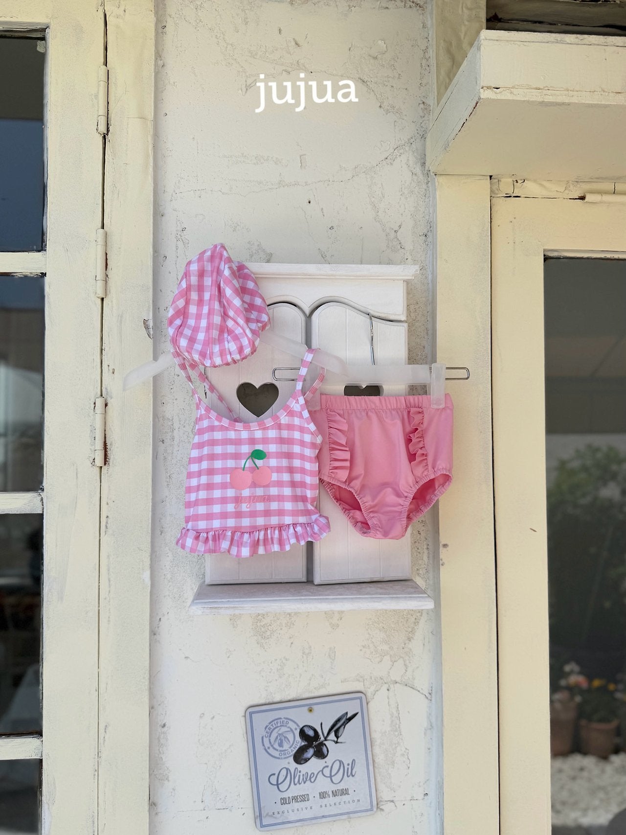 jujua cherry swimwear hat set (80-120cm)