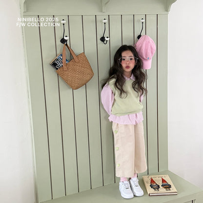 ninibello heart embroidered cutout pants (80-130cm)