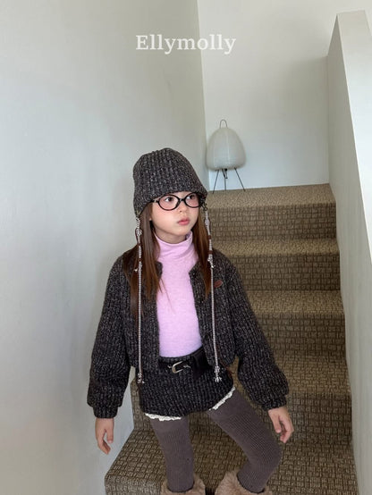 EllyMolly 針織羅狀鈕扣外套 (90-160cm)