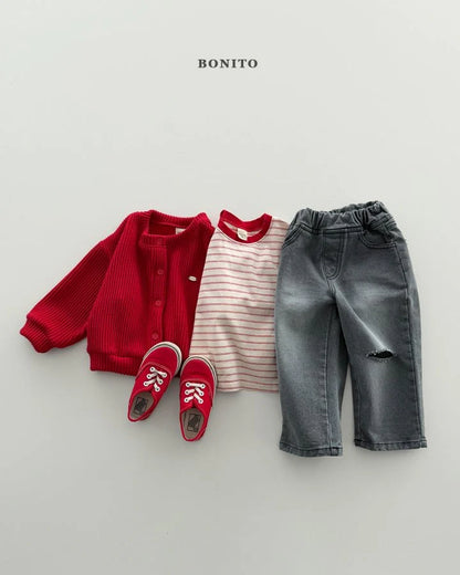 Bonito Stripe Ribbed T (~80-140cm)