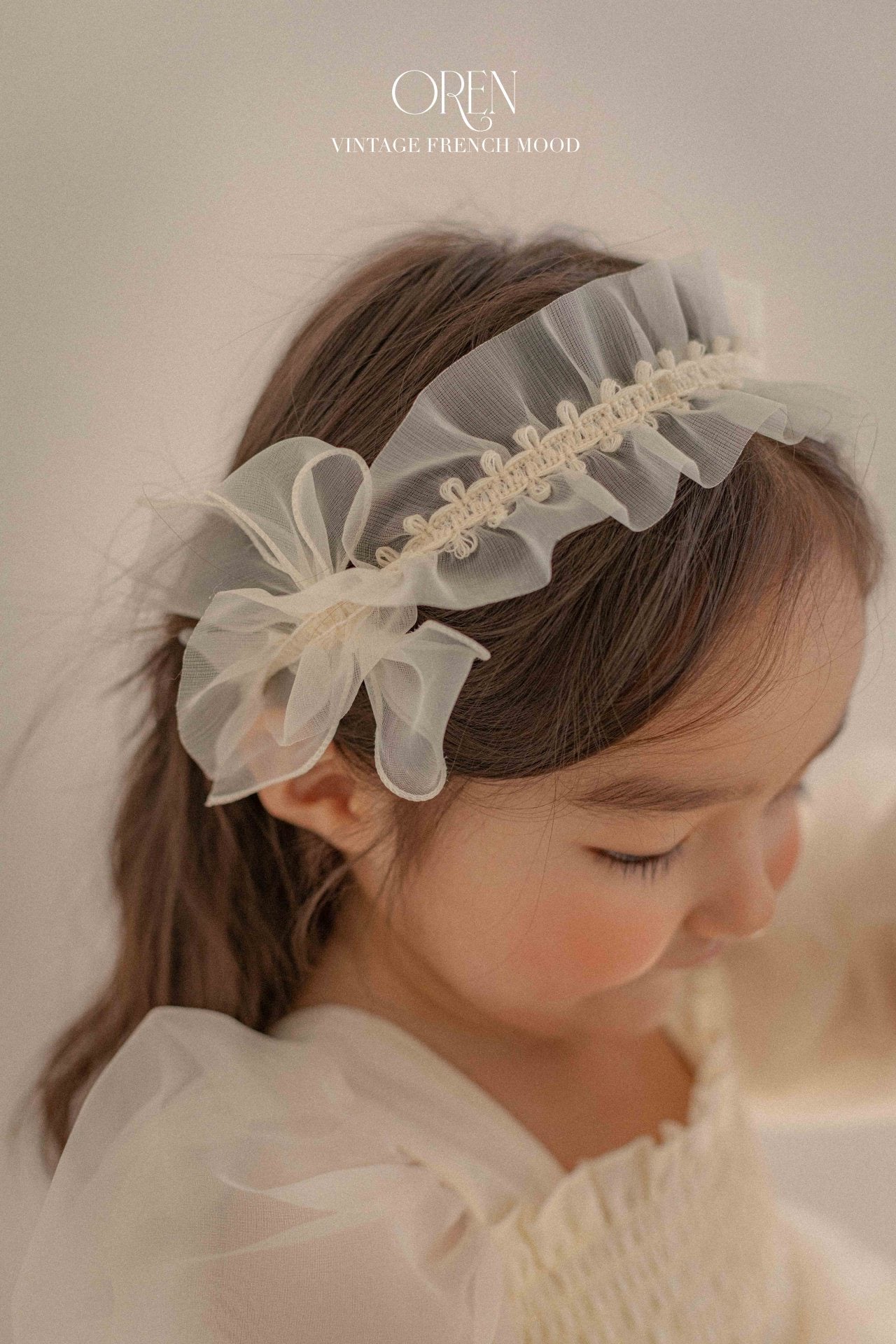 OREN shiny organza pleated hairband