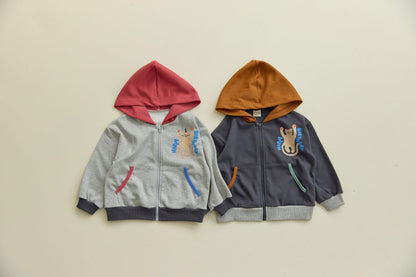 Orangemom 連帽花豹拉鍊外套 (95-140cm)