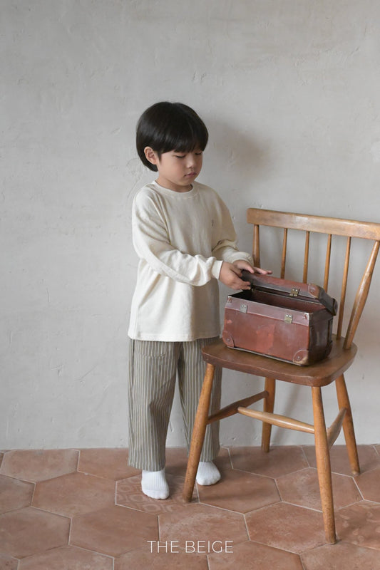 the beige pocket loom pants (80-120cm)