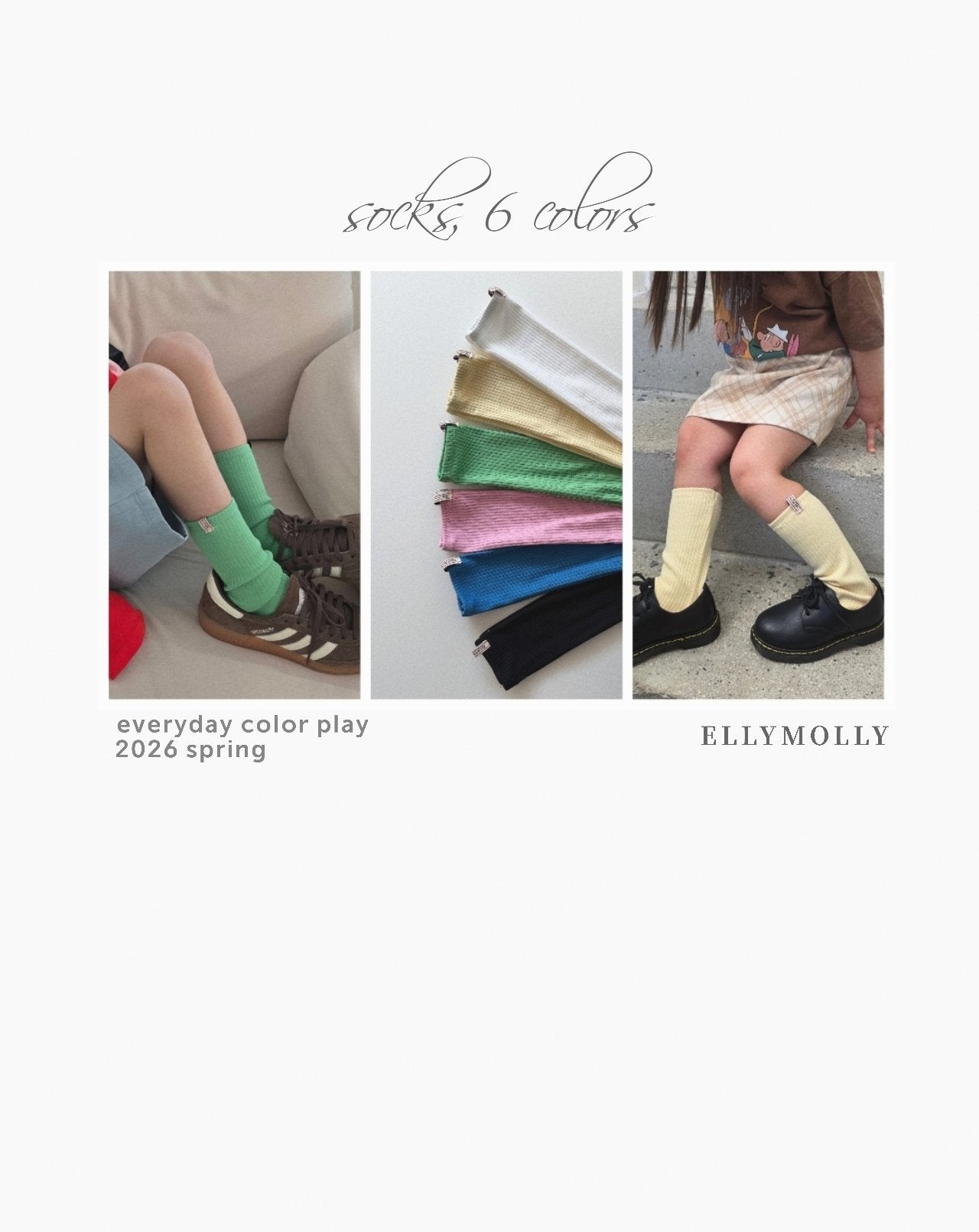 ELLYMOLLY colored rib socks