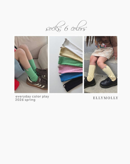 ELLYMOLLY colored rib socks