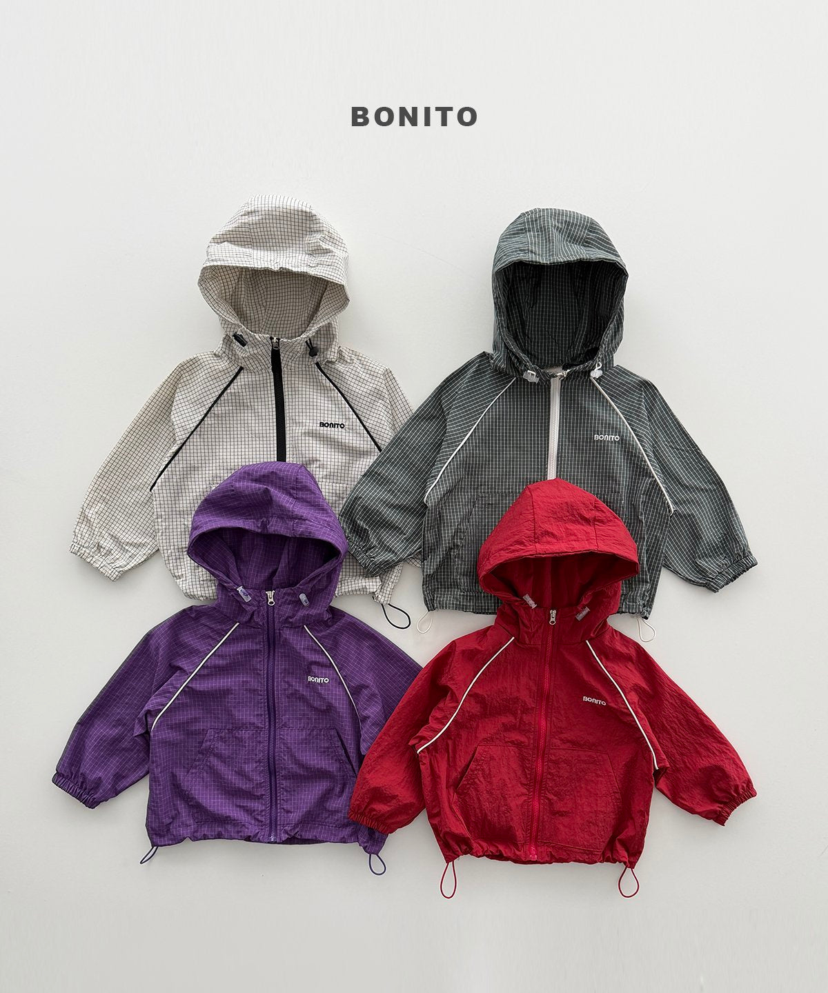 bonito check stripe windbreaker (~80-140cm)