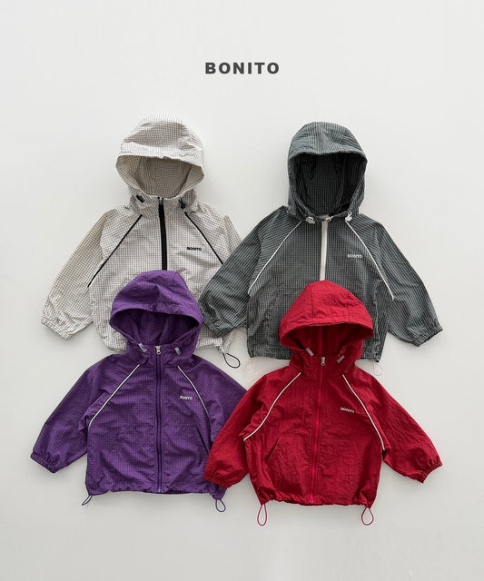 bonito check stripe windbreaker (~80-140cm)