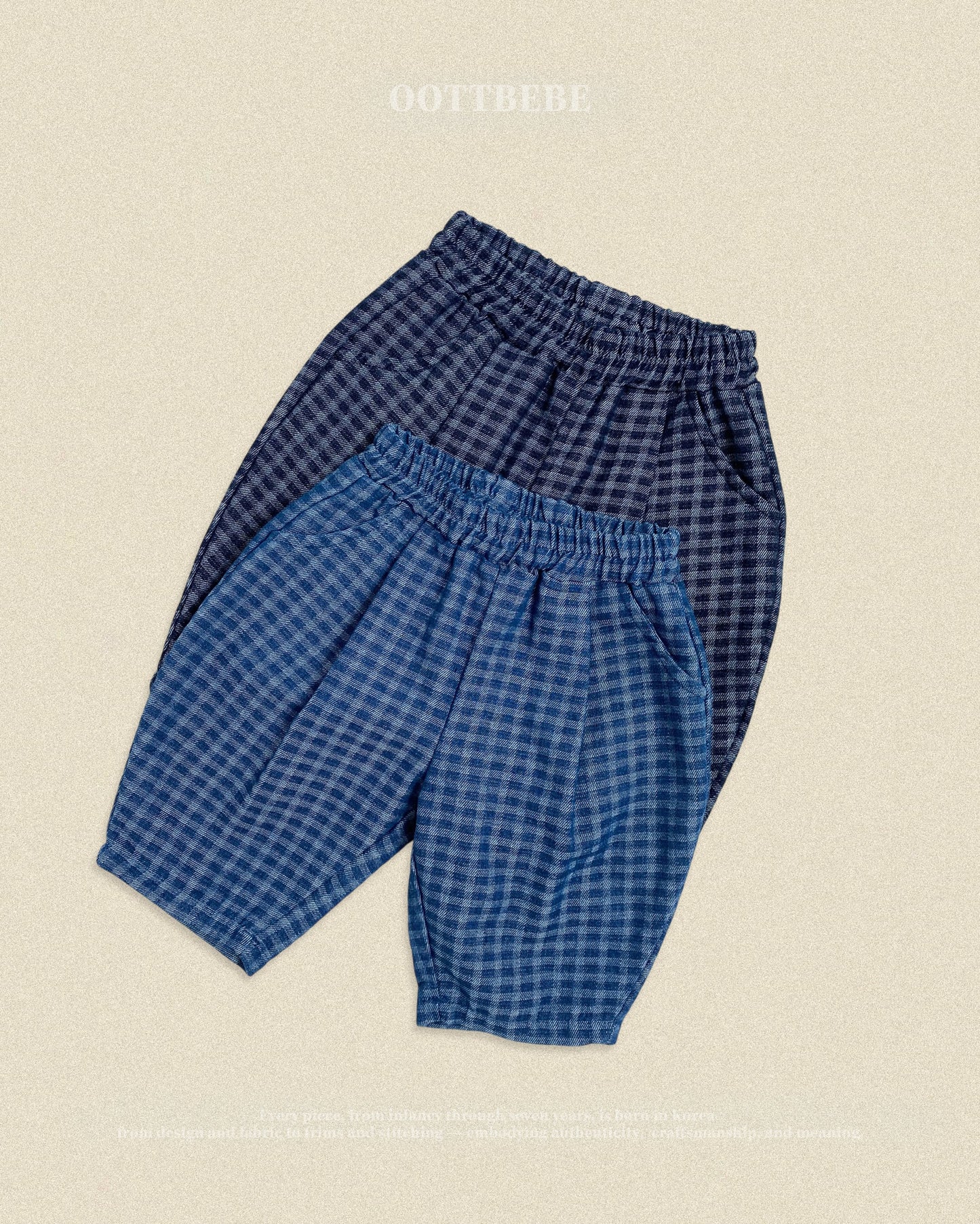 oottbebe check denim pants (65-115cm)