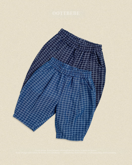 oottbebe check denim pants (65-115cm)