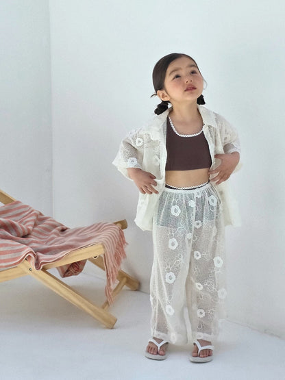 ELLYMOLLY flower resort shirt (90-145cm)