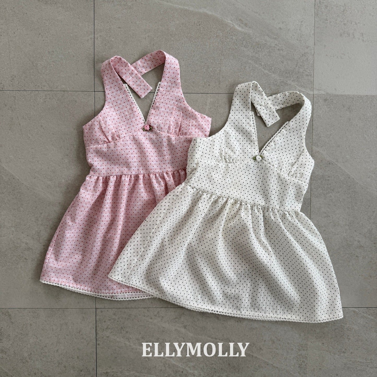ELLYMOLLY dot holter dress (90-145cm)
