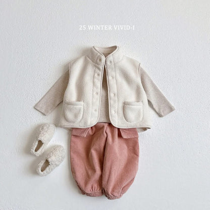 Vivid 燈芯絨翻蓋口袋縮口褲 (75-135cm)