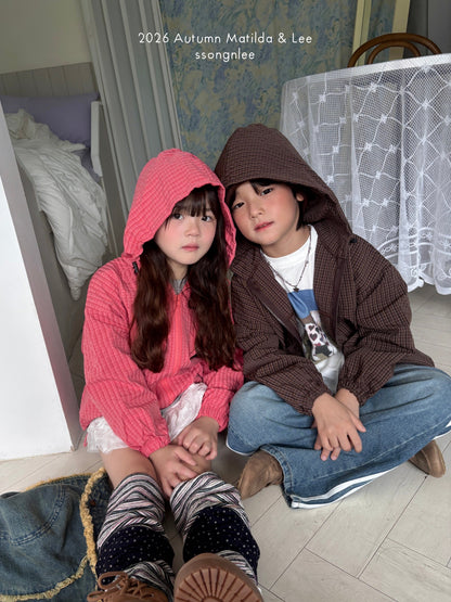 matilda&lee check hood jumper (85-165cm)