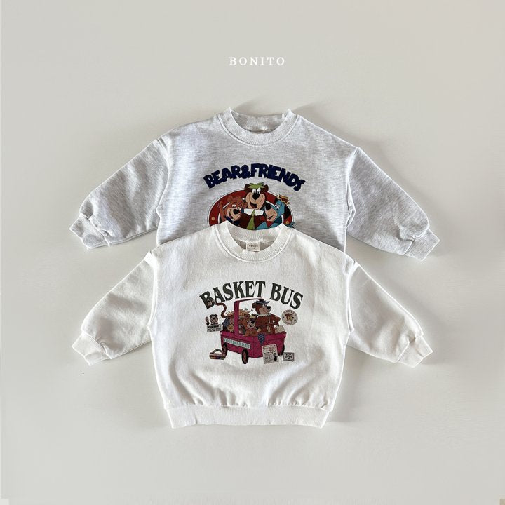 Bonito bear&friends sweatshirt (12m-120cm)