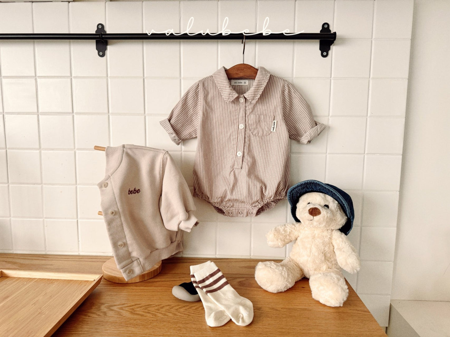 valubebe stripe shirt suit (6-18m)