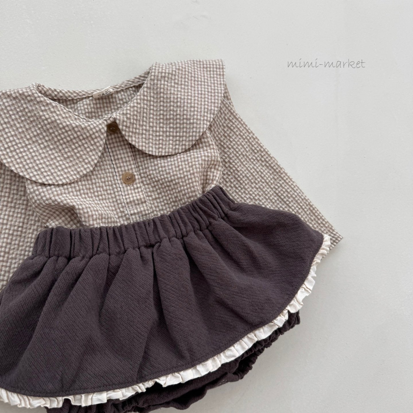 mimi market check sailor blouse (bebe70-85cm)