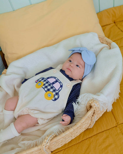 oottbebe denim car rompers (0-12m)