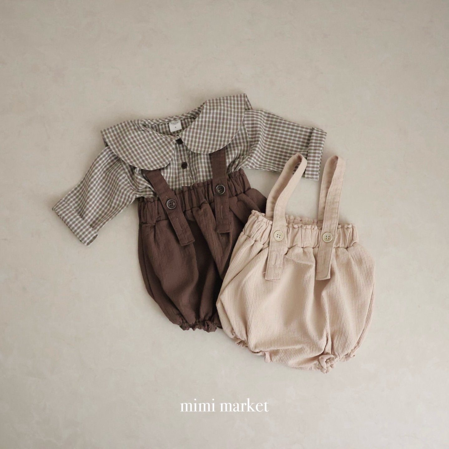 mimi market check sailor blouse (75-90cm)