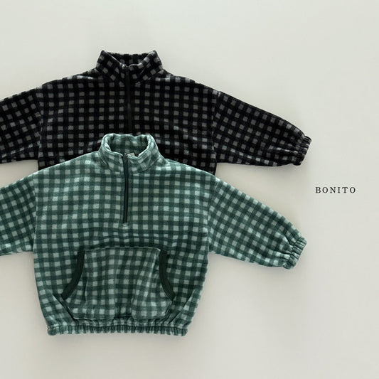Bonito mini check half-zip (~80-140cm)