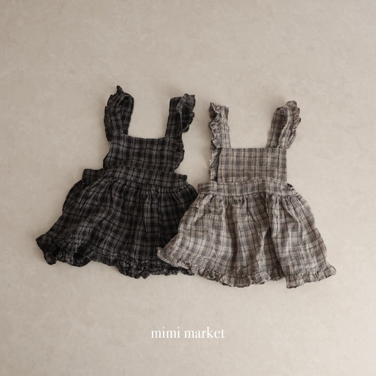 mimi market check frill suspender ops (75-90cm)