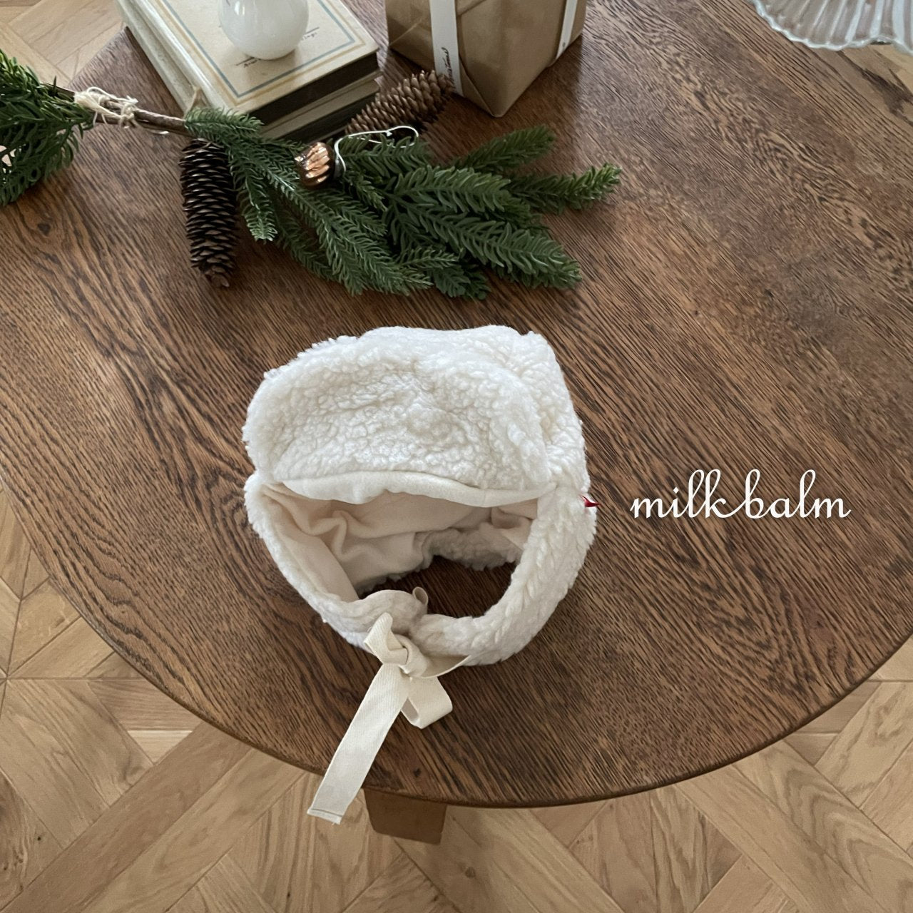 milkbalm cotton candy earflap hat