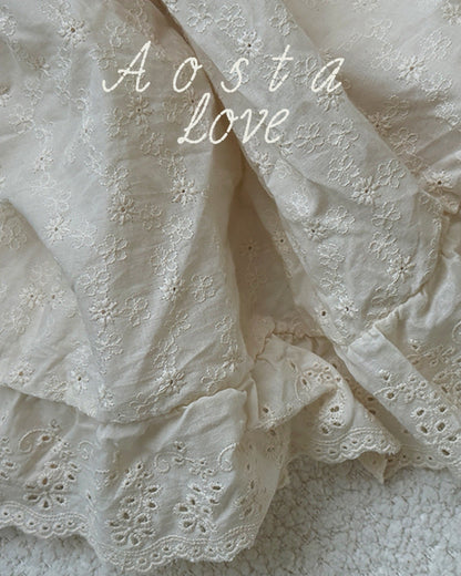Aosta lace cotton open dress