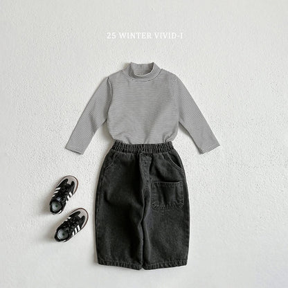 Vivid 微高領條紋上衣 (75-135cm)