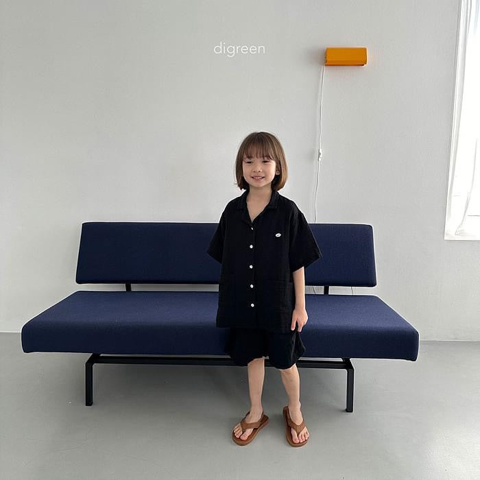 Digreen 紋理感翻領襯衫 (kids 85-130cm)