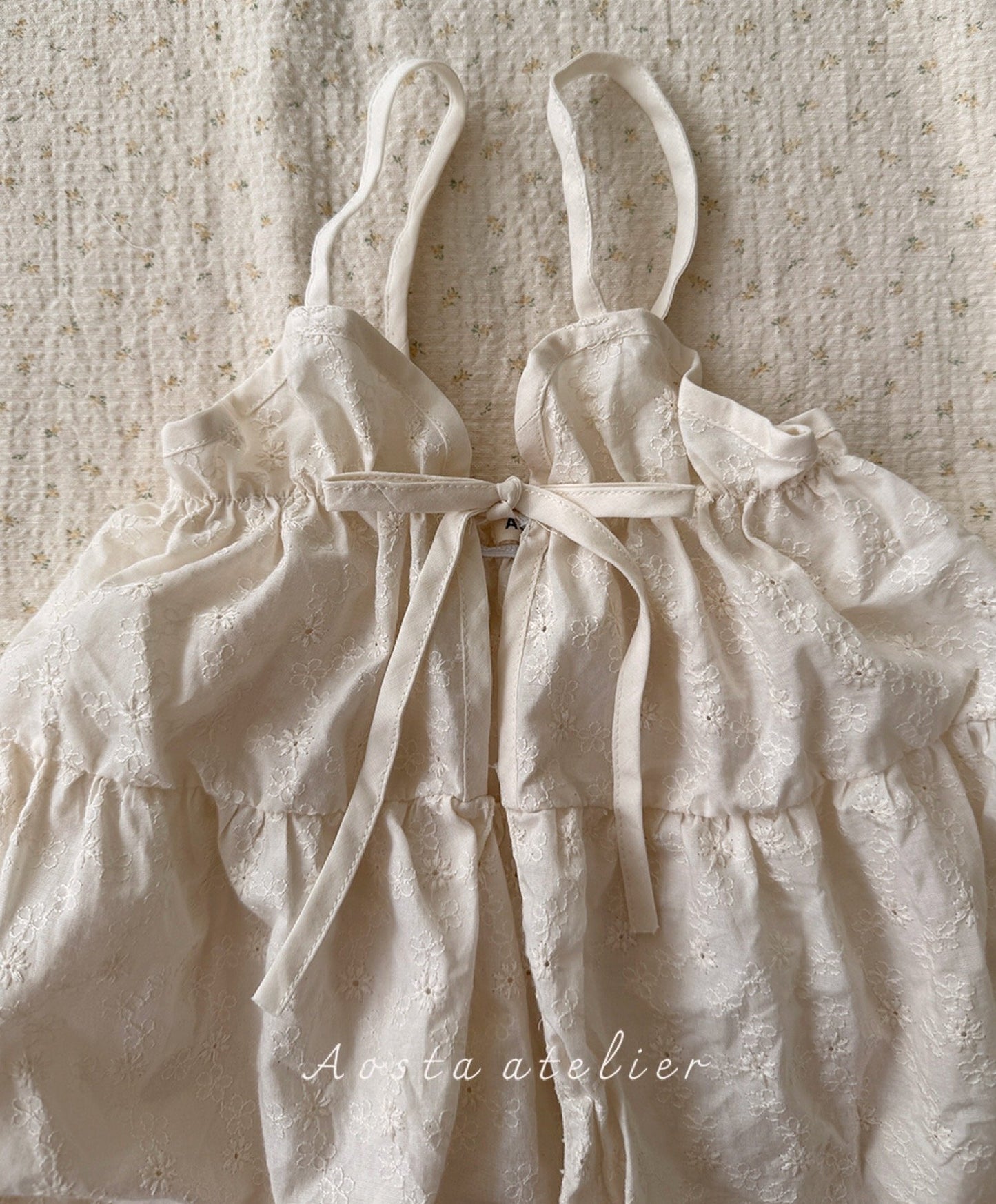 Aosta lace cotton open dress
