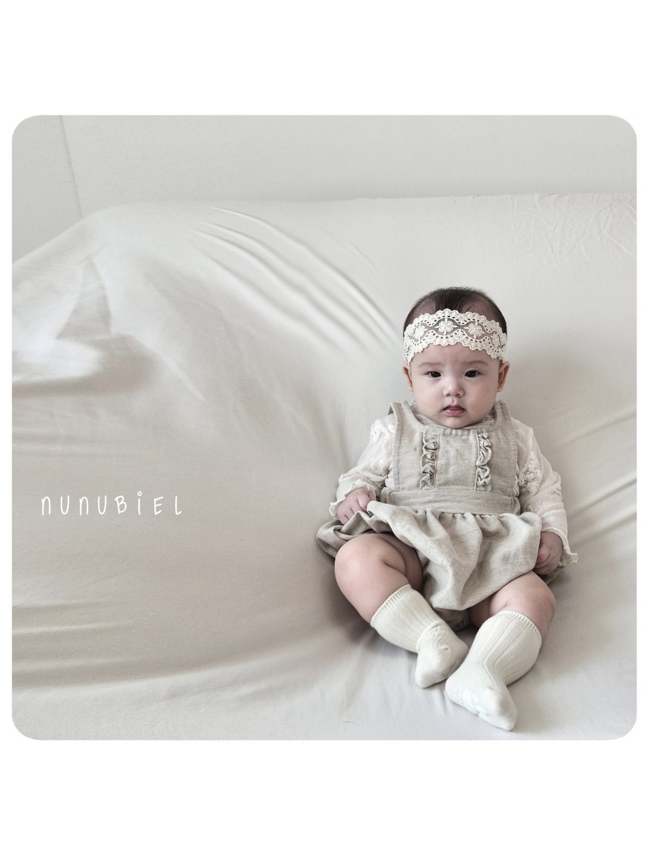 nunubiel twill romper&bonnet (3-18m)