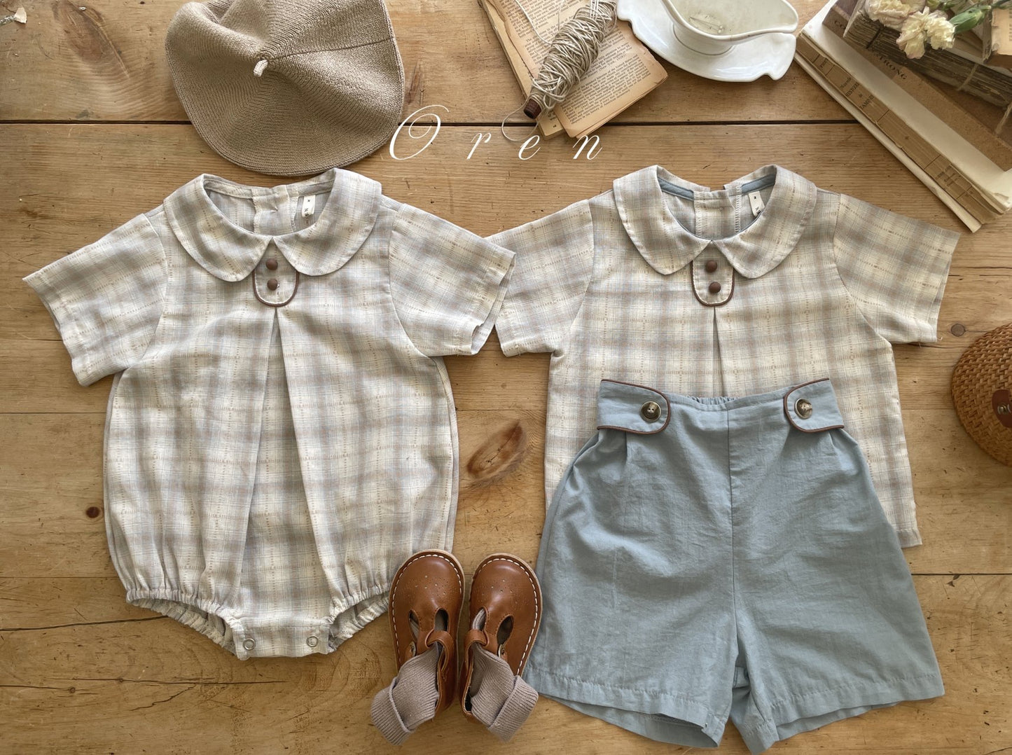 OREN elijah check color matching set up (75-100cm)