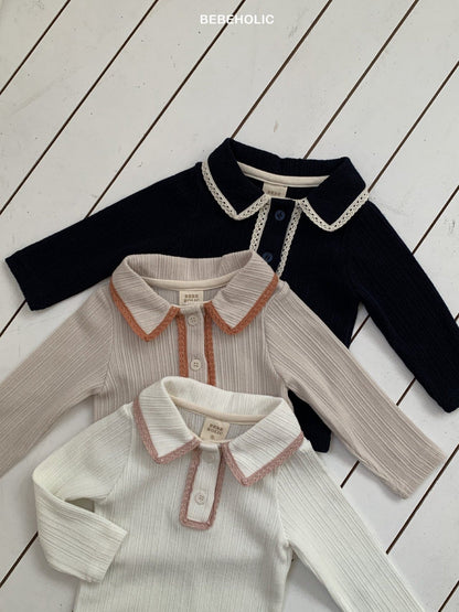 bebeholic peach lace tee (3-18m)