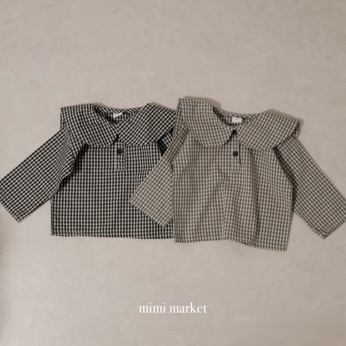 mimi market check sailor blouse (75-90cm)