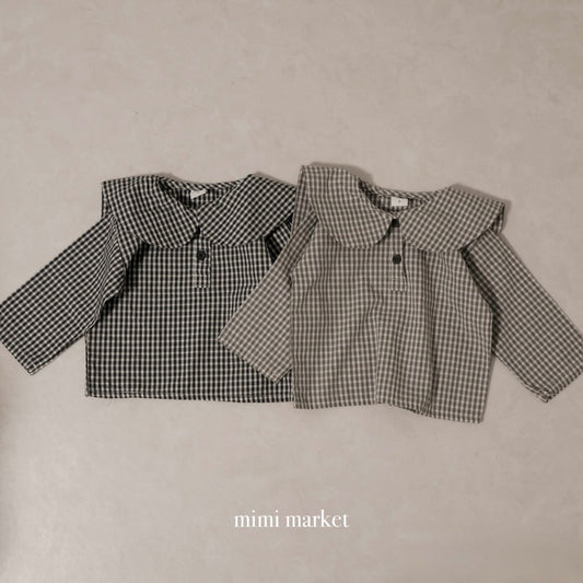 mimi market check sailor blouse (75-90cm)