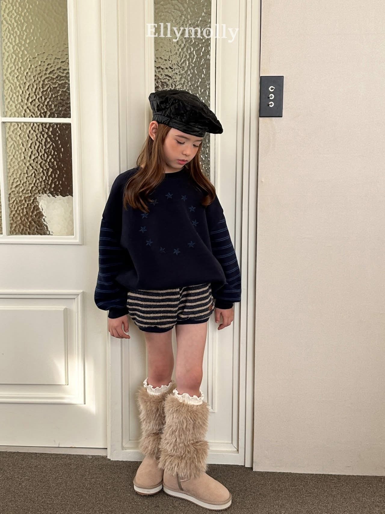 EllyMolly 五角星條紋拼接上衣 (90-160cm)