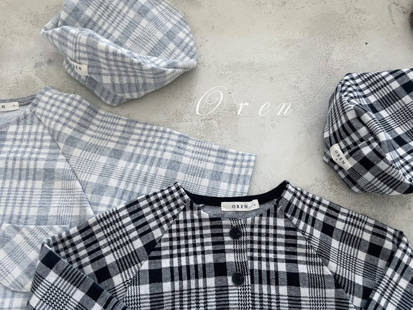 OREN tartan check cardigan (75-100cm)