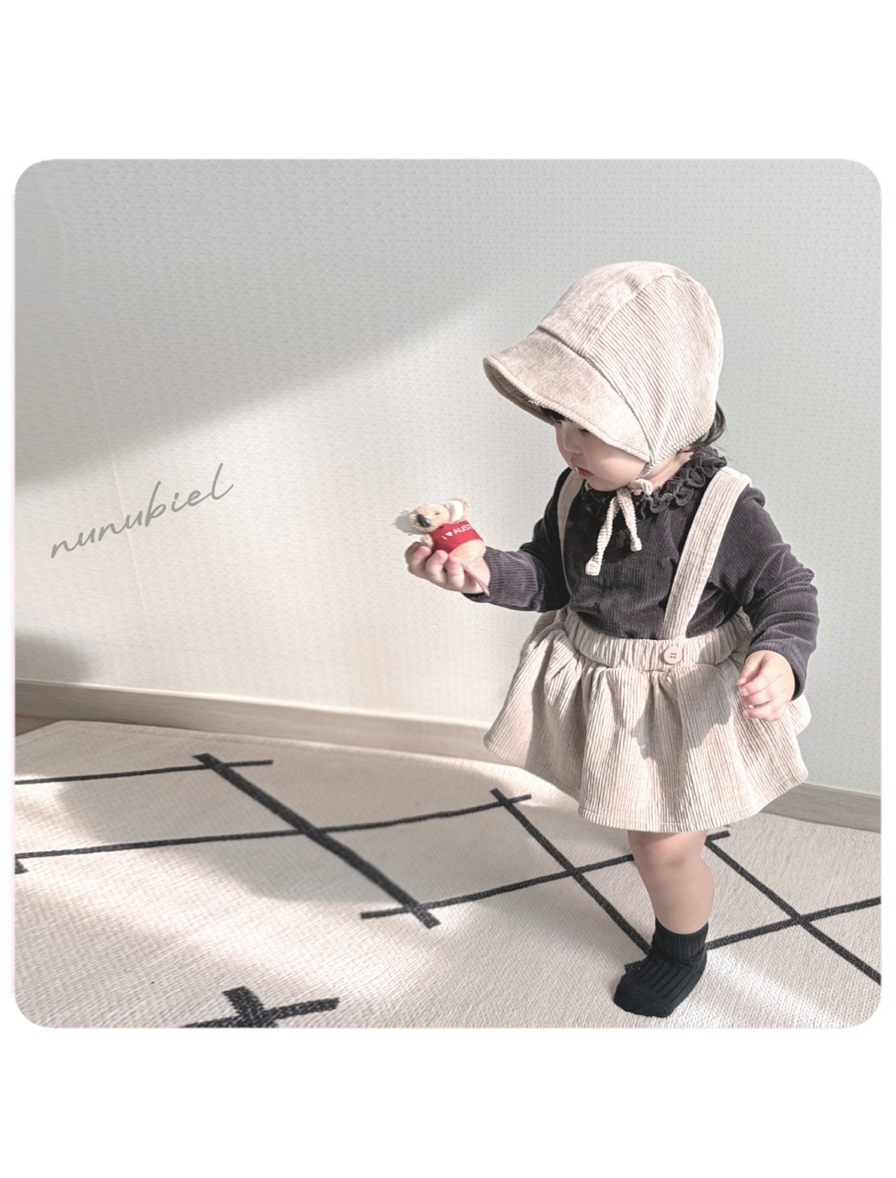 nunubiel peach romper&bonnet (3-18m)