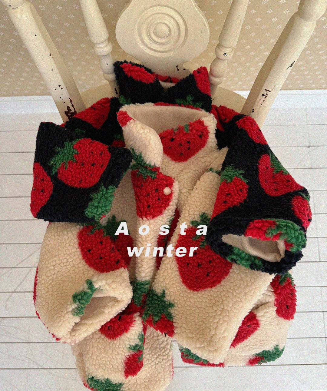 Aosta strawberry reversible jacket (~70-115cm)